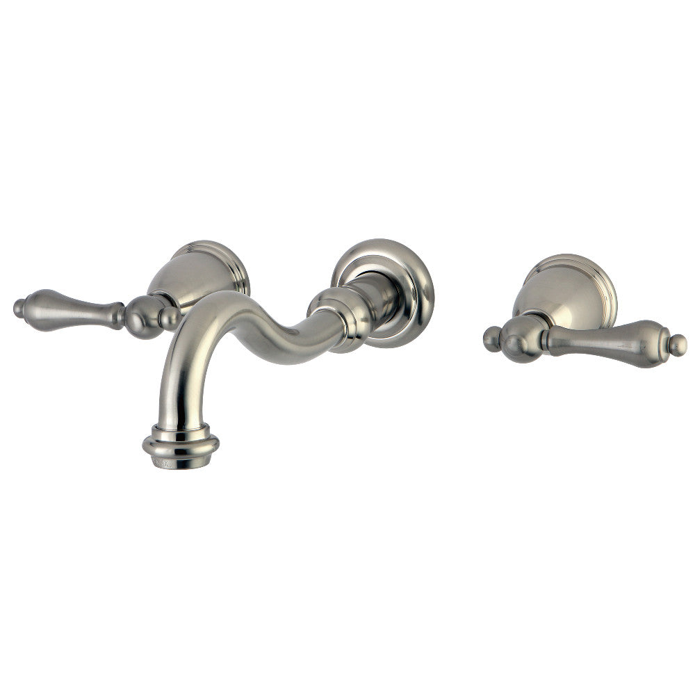 Vintage Wall-Mount Bathroom Faucet in Brushed Nickel