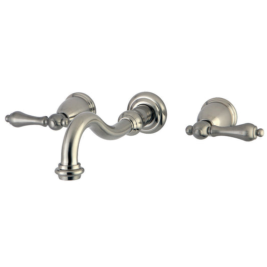 Vintage Wall-Mount Bathroom Faucet in Brushed Nickel