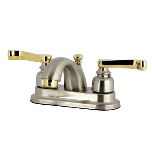 Royale 4 Inch Centerset Bathroom Faucet in Brushed Nickel/Polished Brass