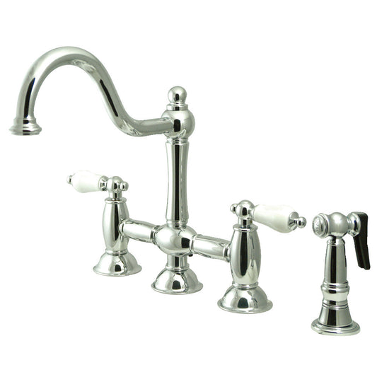 Restoration Bridge Kitchen Faucet in Polished Chrome