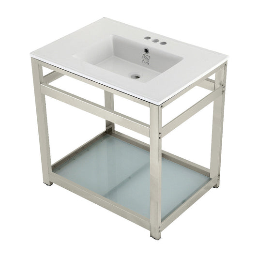 Quadras 31.13 Inch Console Sink in White