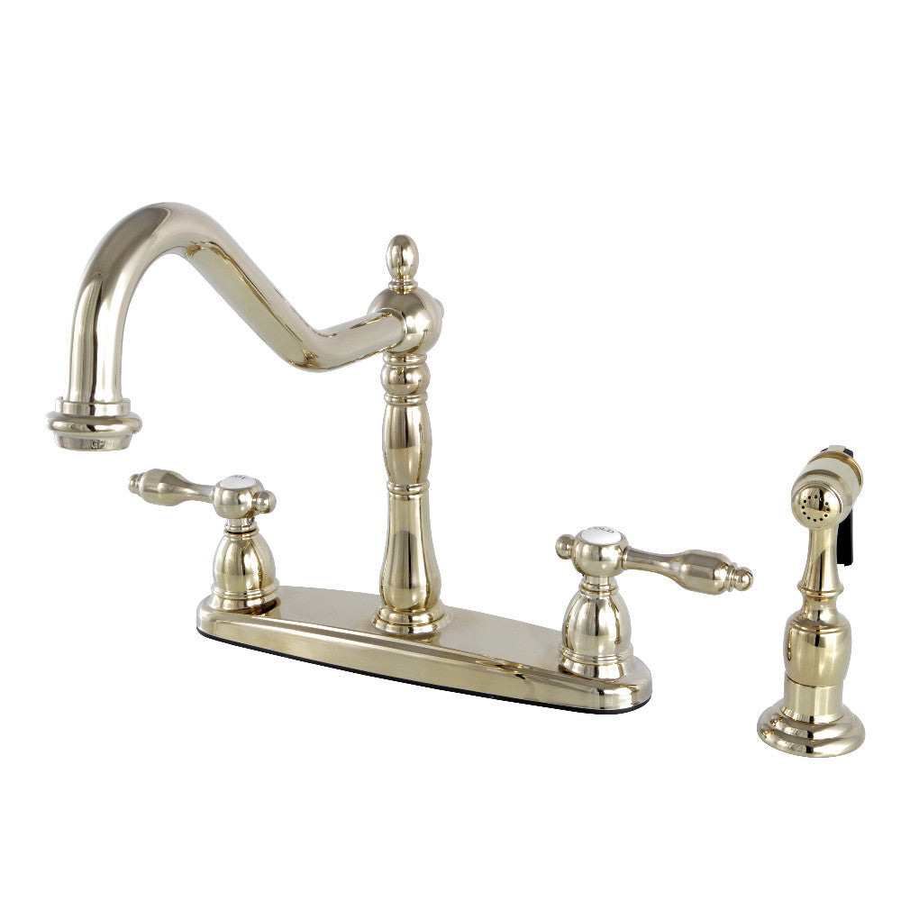 Tudor Centerset Kitchen Faucet in Polished Brass