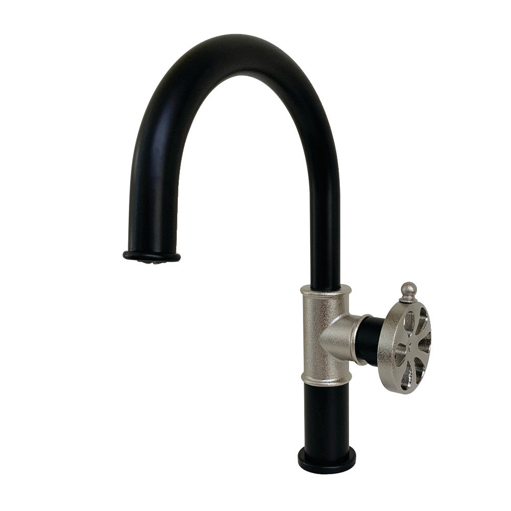 Belknap Single-Hole Bathroom Faucet in Matte Black/Polished Nickel