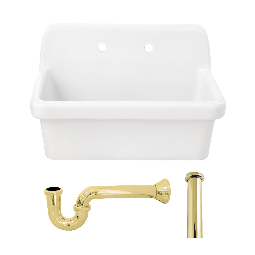 Doriteal 30.125 Inch Wall Mount Kitchen Sink in White