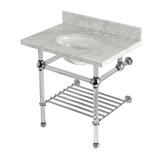 Templeton 30 Inch Console Sink in Carrara Marble
