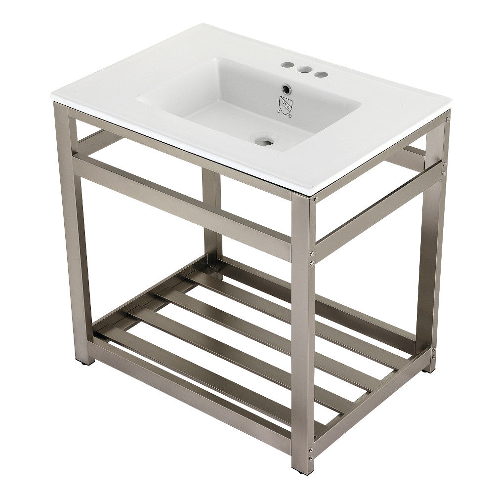 Quadras 31.13 Inch Console Sink in White