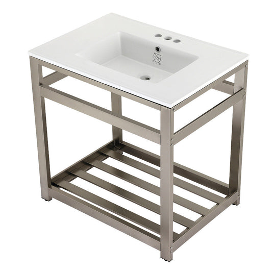 Quadras 31.13 Inch Console Sink in White