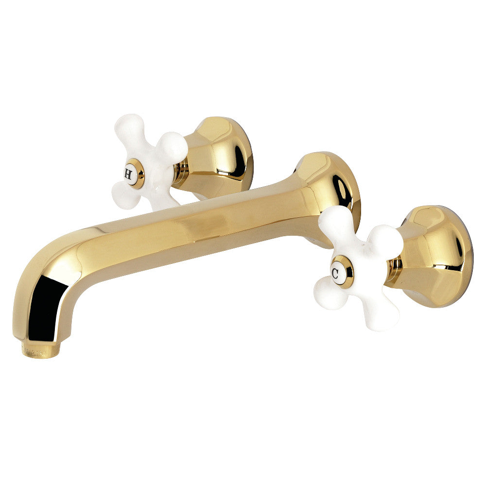 Metropolitan Wall-Mount Bathroom Faucet in Polished Brass