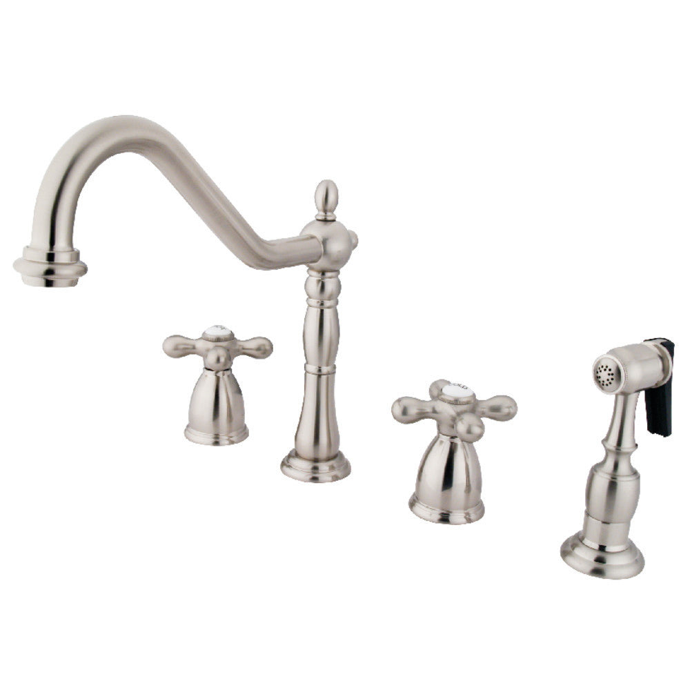 Heritage Widespread Kitchen Faucet in Brushed Nickel