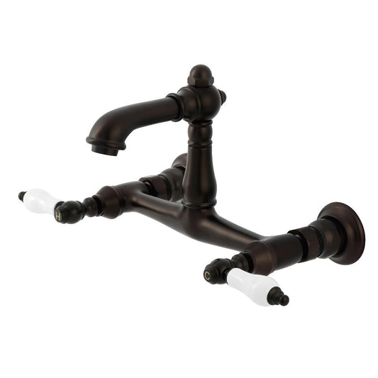 English Country Wall-Mount Bathroom Faucet in Oil Rubbed Bronze