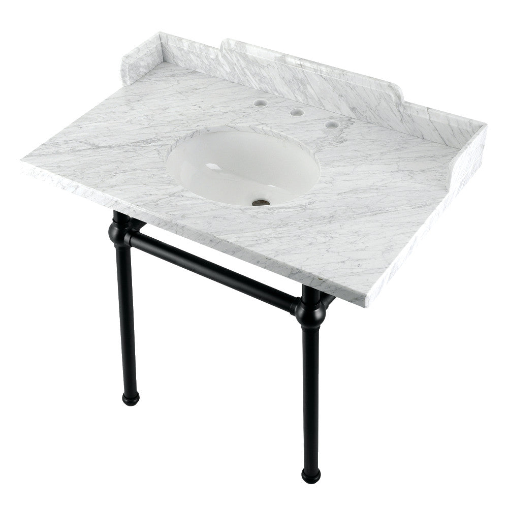 Pemberton 36 Inch Console Sink in Carrara Marble