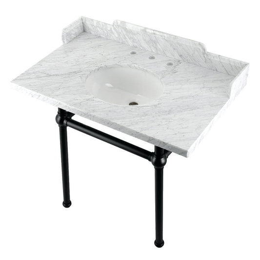 Pemberton 36 Inch Console Sink in Carrara Marble