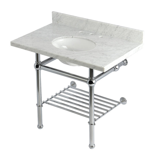 Templeton 36 Inch Console Sink in Carrara Marble