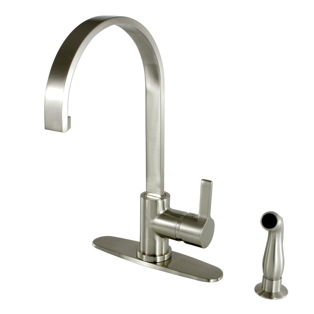 Continental One Handle Kitchen Faucet in Brushed Nickel