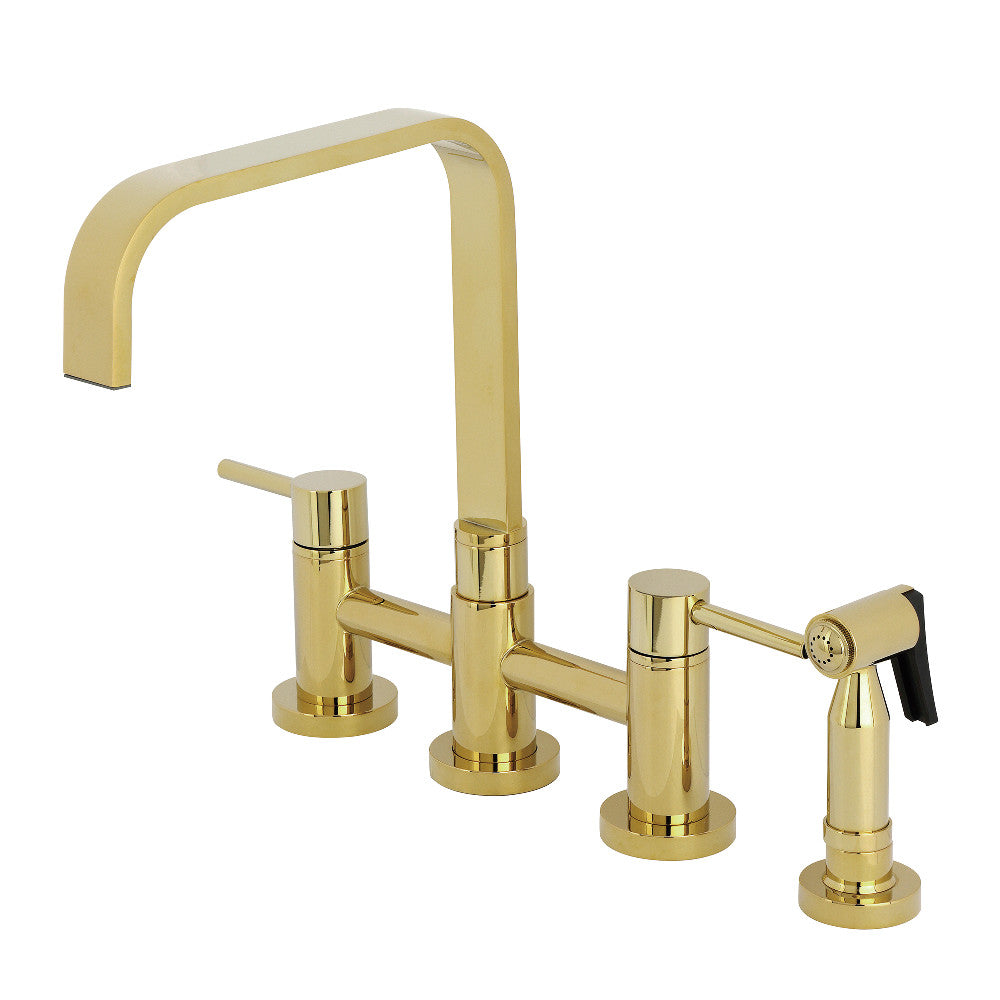 Concord Bridge Kitchen Faucet in Polished Brass