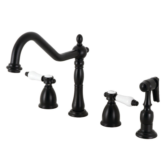 Bel-Air Widespread Kitchen Faucet in Matte Black
