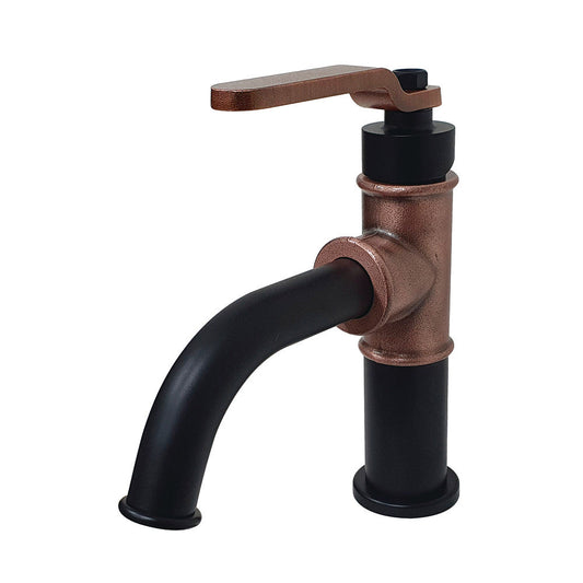 Whitaker Single-Hole Bathroom Faucet in Matte Black/Antique Copper