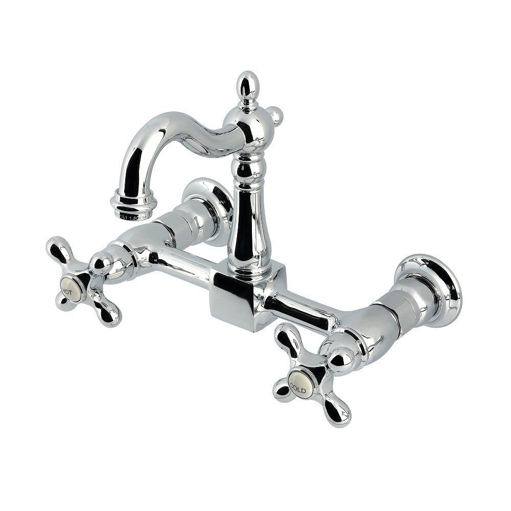 Heritage Wall Mount Kitchen Faucet in Polished Chrome