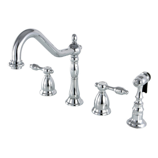 Tudor Widespread Kitchen Faucet in Polished Chrome