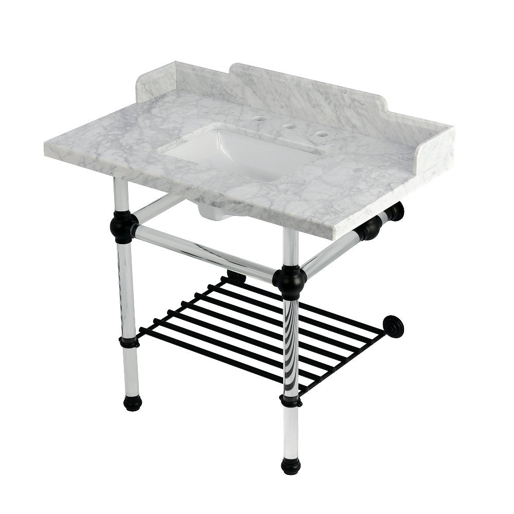 Pemberton 36 Inch Console Sink in Carrara Marble