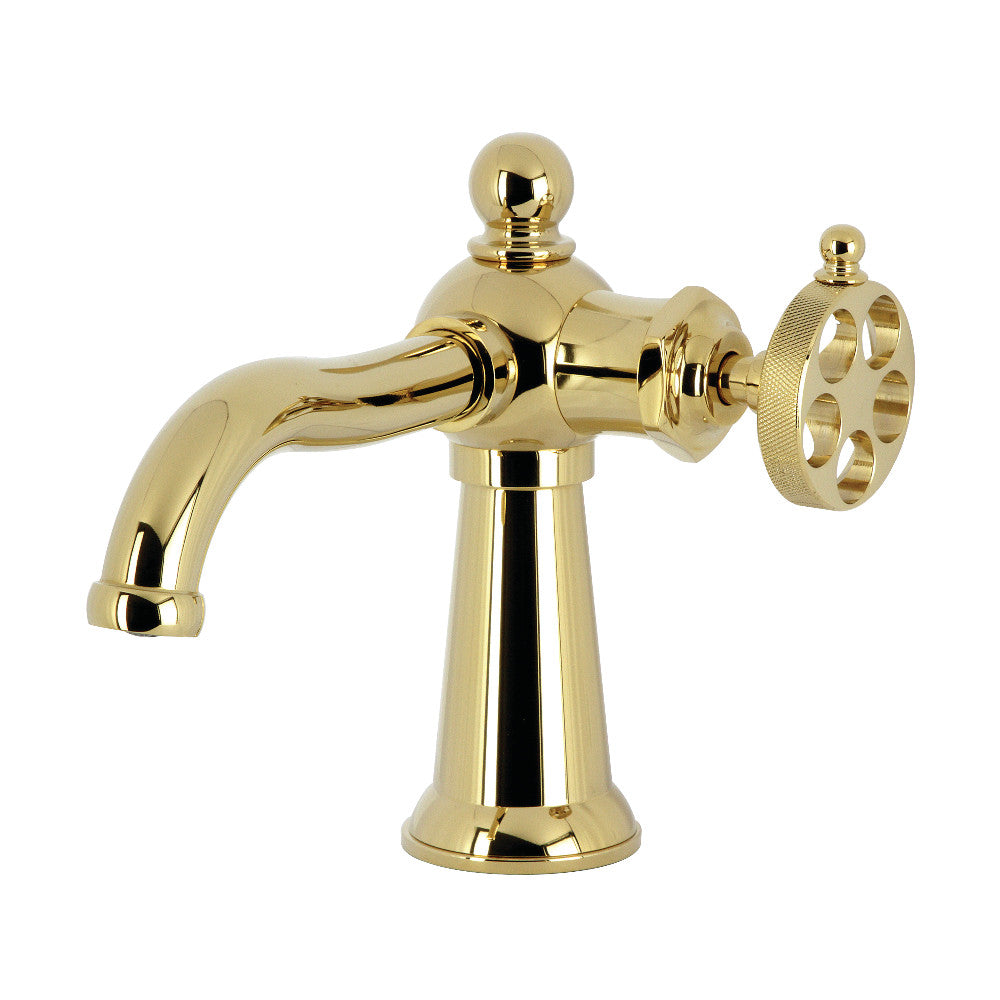 Wendell Single-Hole Bathroom Faucet in Polished Brass