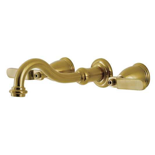 Whitaker Wall-Mount Bathroom Faucet in Brushed Brass