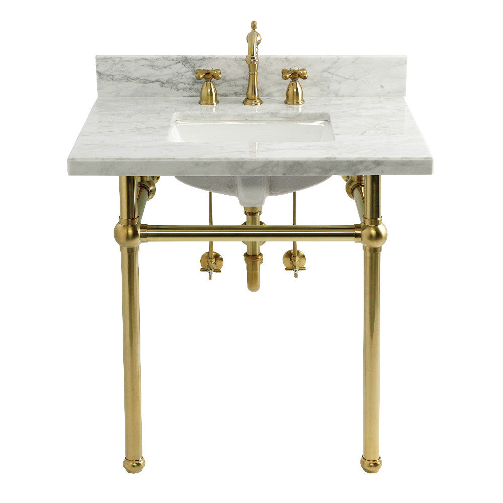 Templeton 30 Inch Console Sink in Carrara Marble