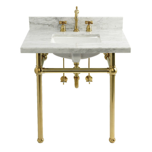 Templeton 30 Inch Console Sink in Carrara Marble
