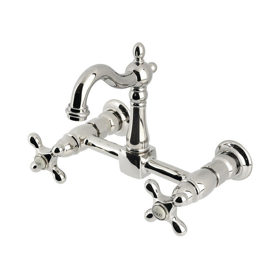 Heritage Wall Mount Kitchen Faucet in Polished Nickel