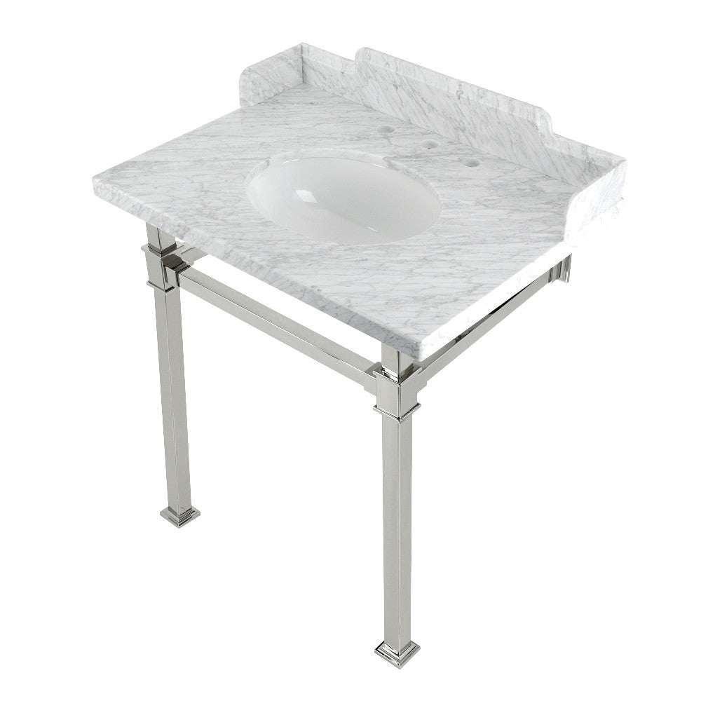Viceroy 30 Inch Console Sink in Carrara Marble