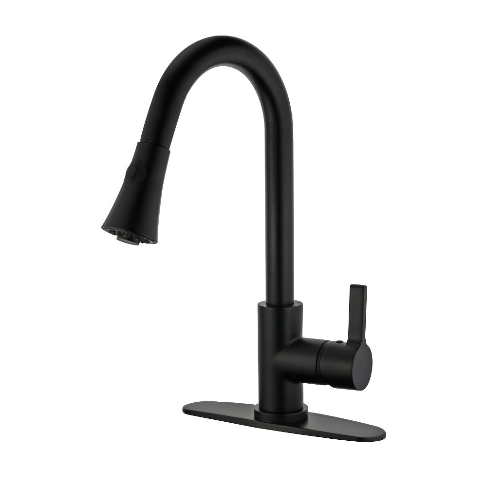Continental Pull-Down Kitchen Faucet in Matte Black