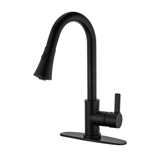 Continental Pull-Down Kitchen Faucet in Matte Black