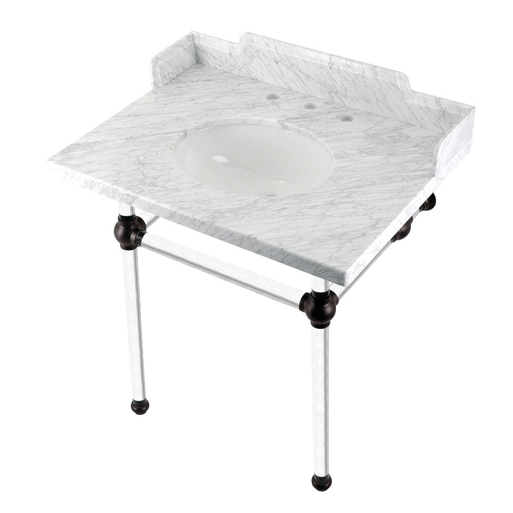 Pemberton 30 Inch Console Sink in Carrara Marble