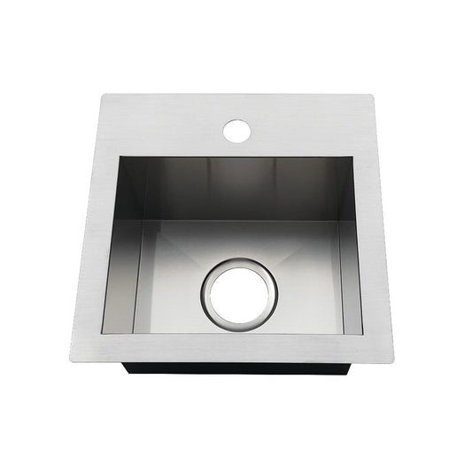 Uptowne 15 Inch Dual-Mount Sink in Brushed Stainless