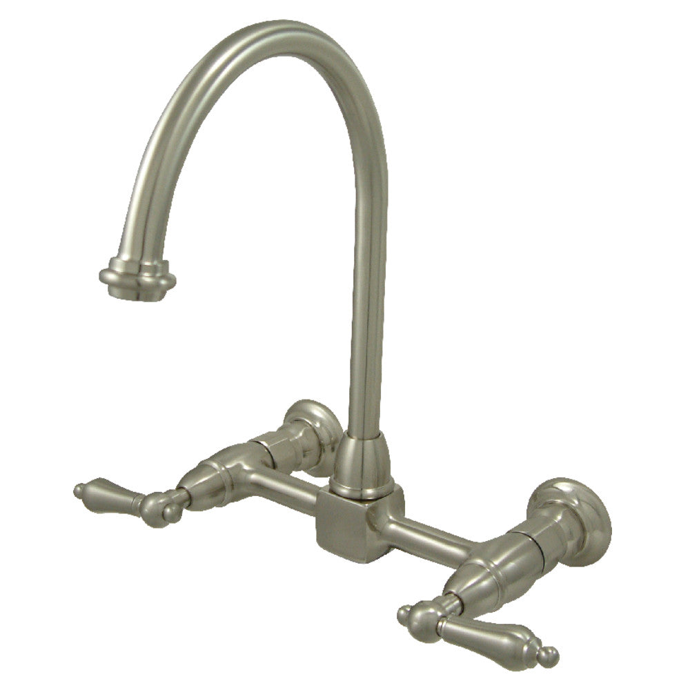Restoration Wall Mount Kitchen Faucet in Brushed Nickel