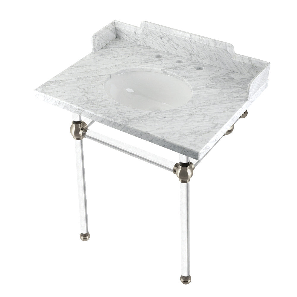 Pemberton 30 Inch Console Sink in Carrara Marble