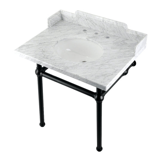 Pemberton 30 Inch Console Sink in Carrara Marble