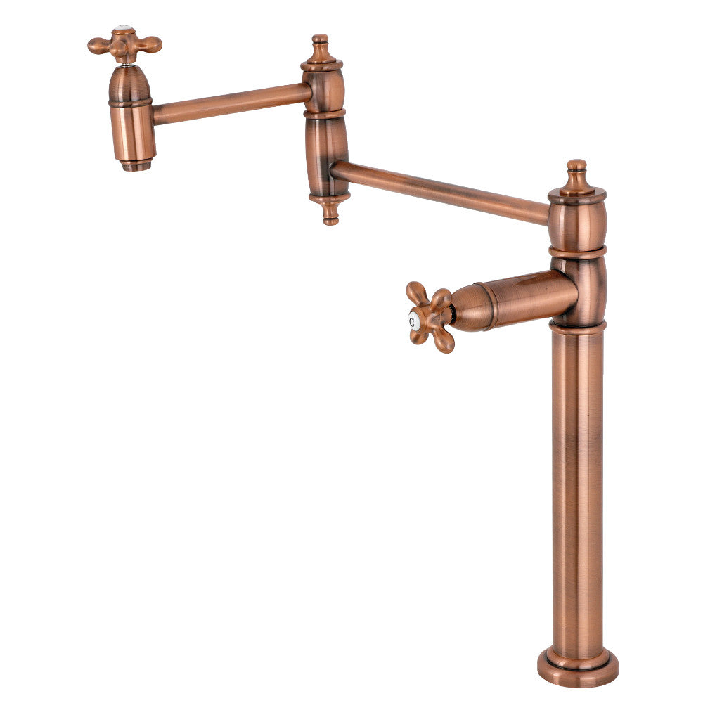 Restoration Pot Filler Faucet in Antique Copper