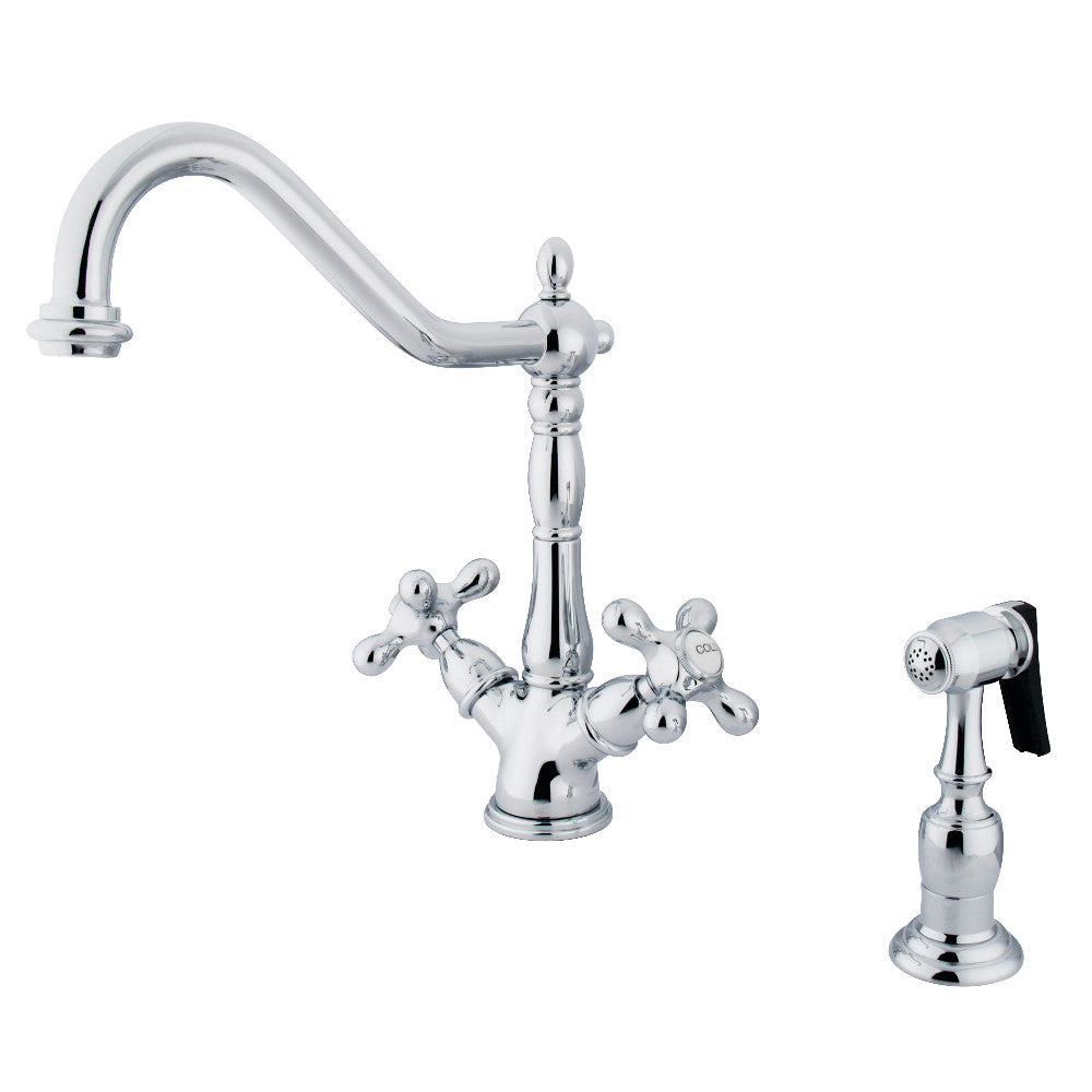 Heritage Two Handle Single-Hole Kitchen Faucet in Polished Chrome