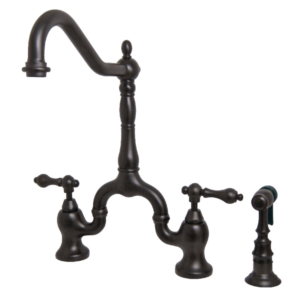 English Country Bridge Kitchen Faucet in Oil Rubbed Bronze