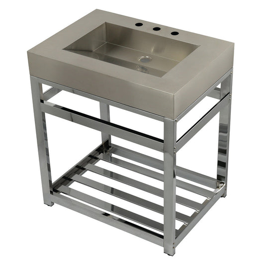 Kingston Commercial 31 Inch Console Sink in Brushed Chrome