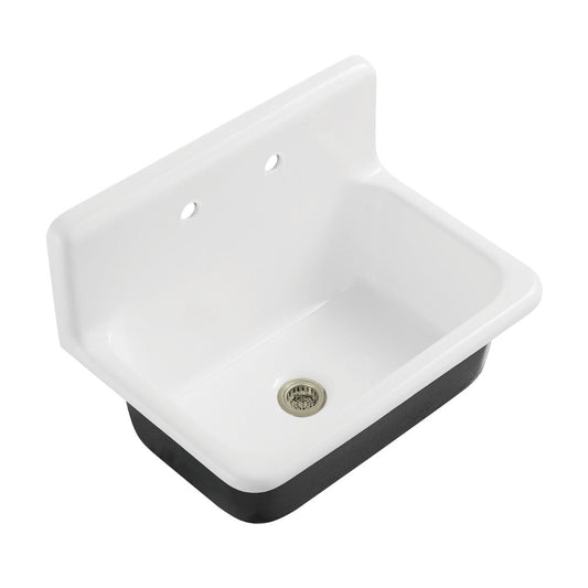 Petra Galley 30 Inch Wall Mount Kitchen Sink in White