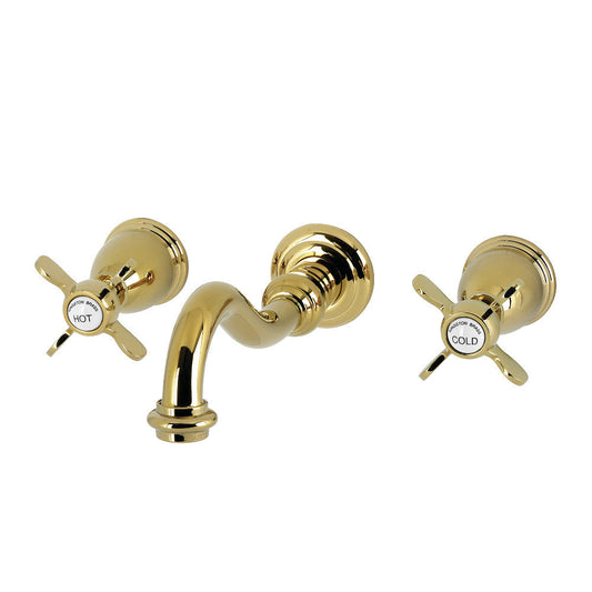 Essex Wall-Mount Bathroom Faucet in Polished Brass