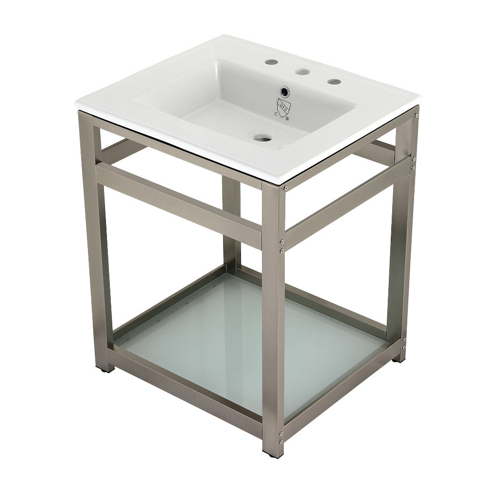 Quadras 25.19 Inch Console Sink in White