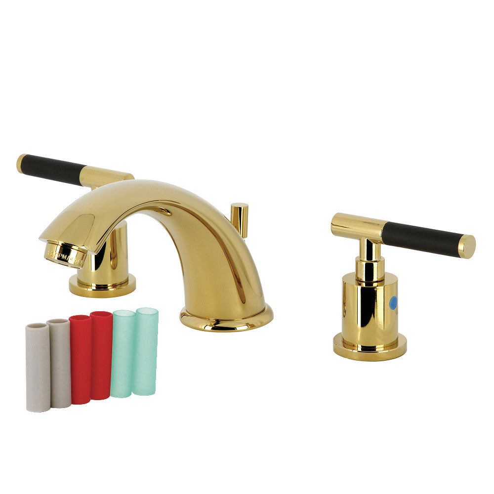 Kaiser Widespread Bathroom Faucet in Polished Brass