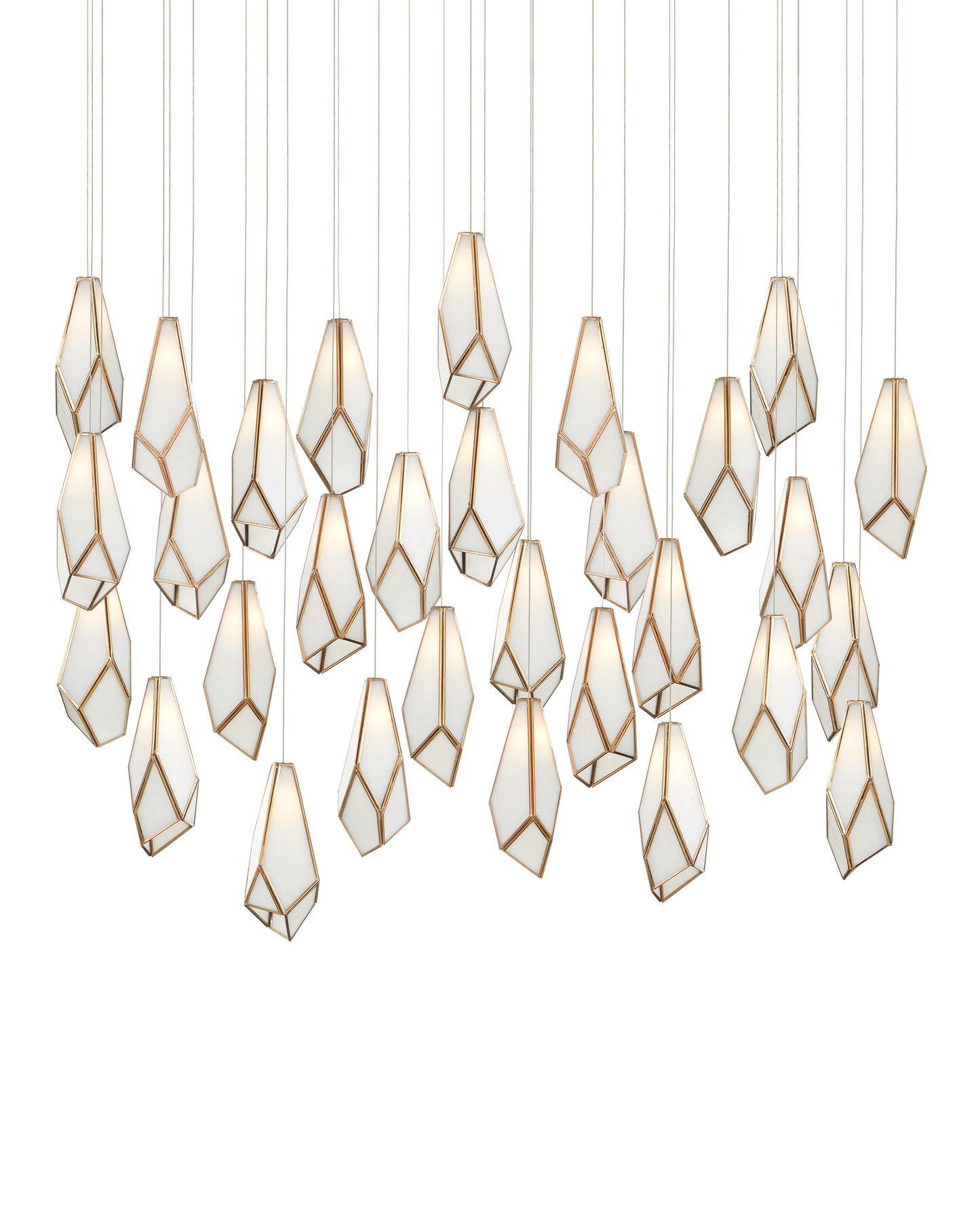 Glace White 30-Light Linear Multi-Drop Pendant