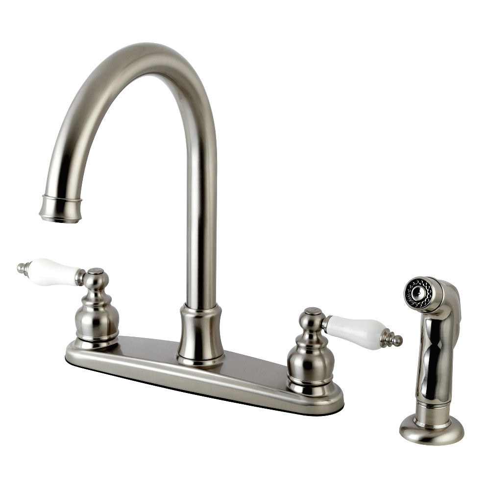 Victorian Centerset Kitchen Faucet in Brushed Nickel