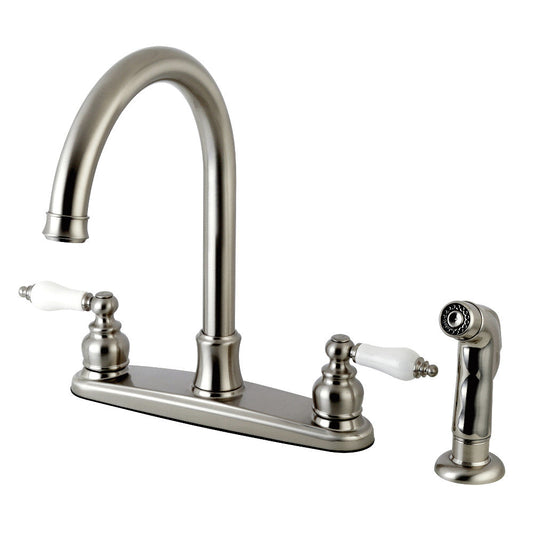 Victorian Centerset Kitchen Faucet in Brushed Nickel