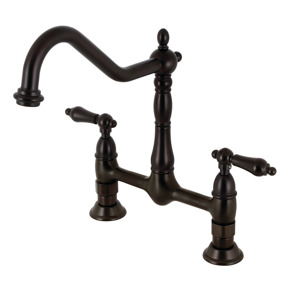 Heritage Bridge Kitchen Faucet in Oil Rubbed Bronze