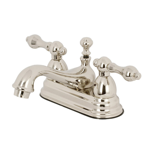 Restoration 4 Inch Centerset Bathroom Faucet in Polished Nickel